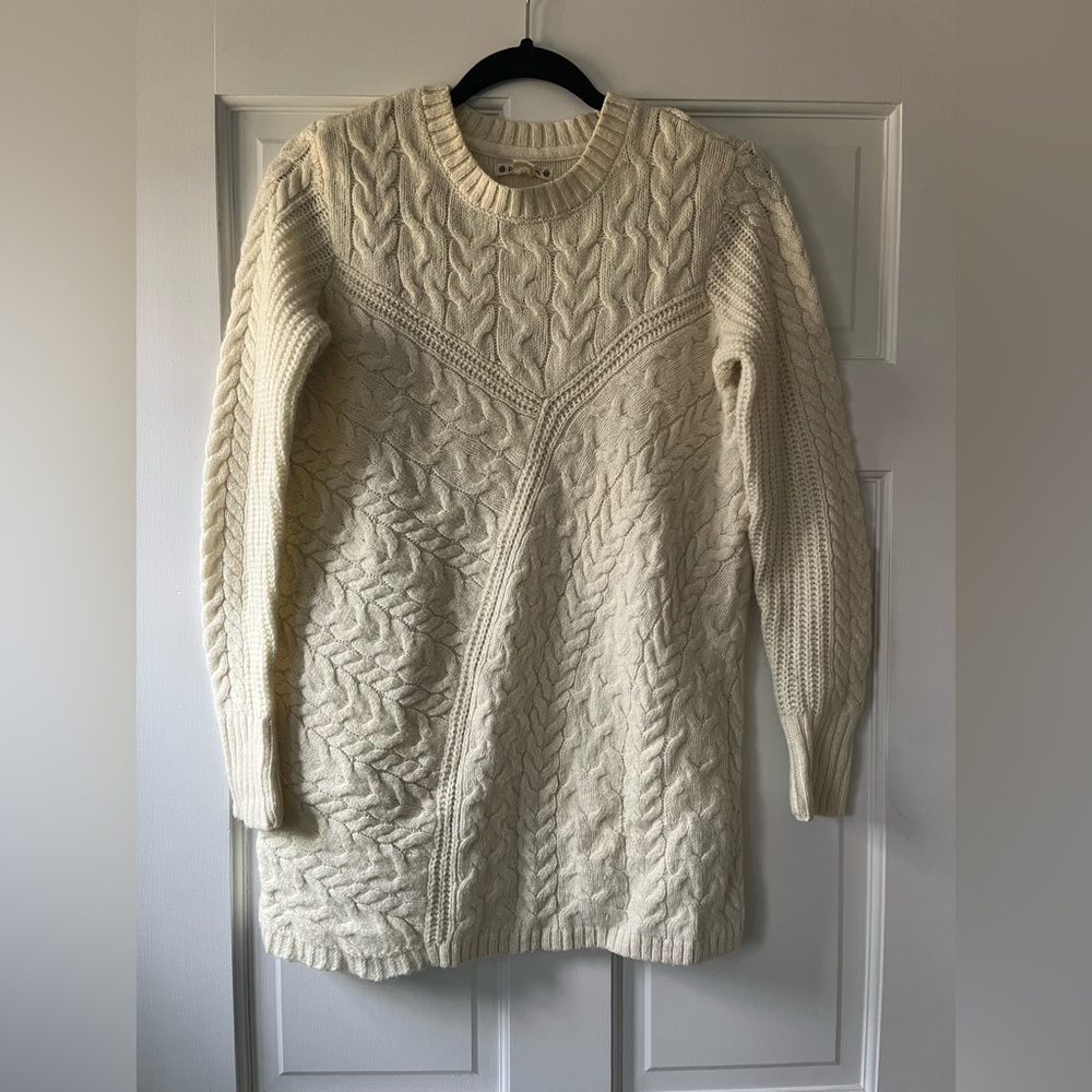 Ruff Hewn Ivory Cable Knit Sweater